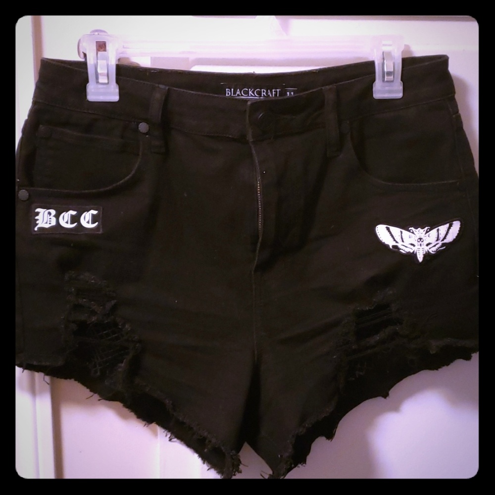 Blackcraft hot topic black fishnet shorts